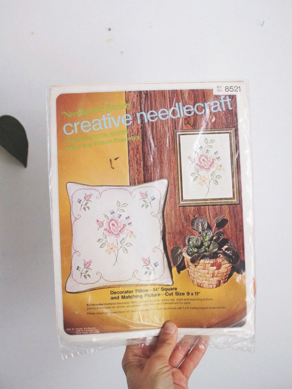 Vintage Creative Needlecraft Cross-Stitch Kit No. 8521 Roses Pillow Picture Craf